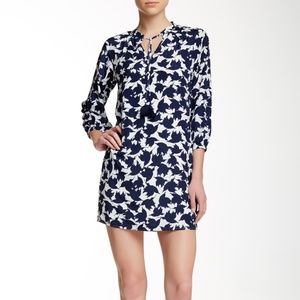 CeCe Shift Dress Bird Print Size Small